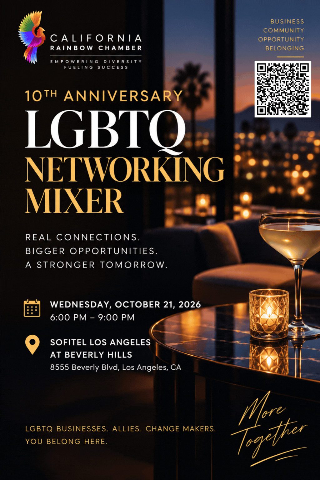 2026 LGBTQ Networking Mega Mixer event flyer